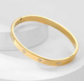 Gold Zircon Cuff Bracelet