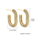Gold Zircon Huggie Hoop Earrings