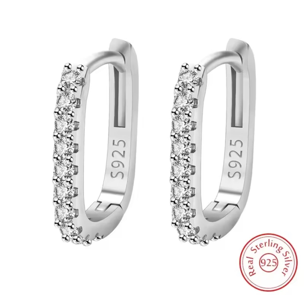 925 Sterling Silver Crystal Hoop Earrings – Zirconia Sparkle Circle Hoops, Elegant Party & Wedding Jewellery | Sabrina & Shine