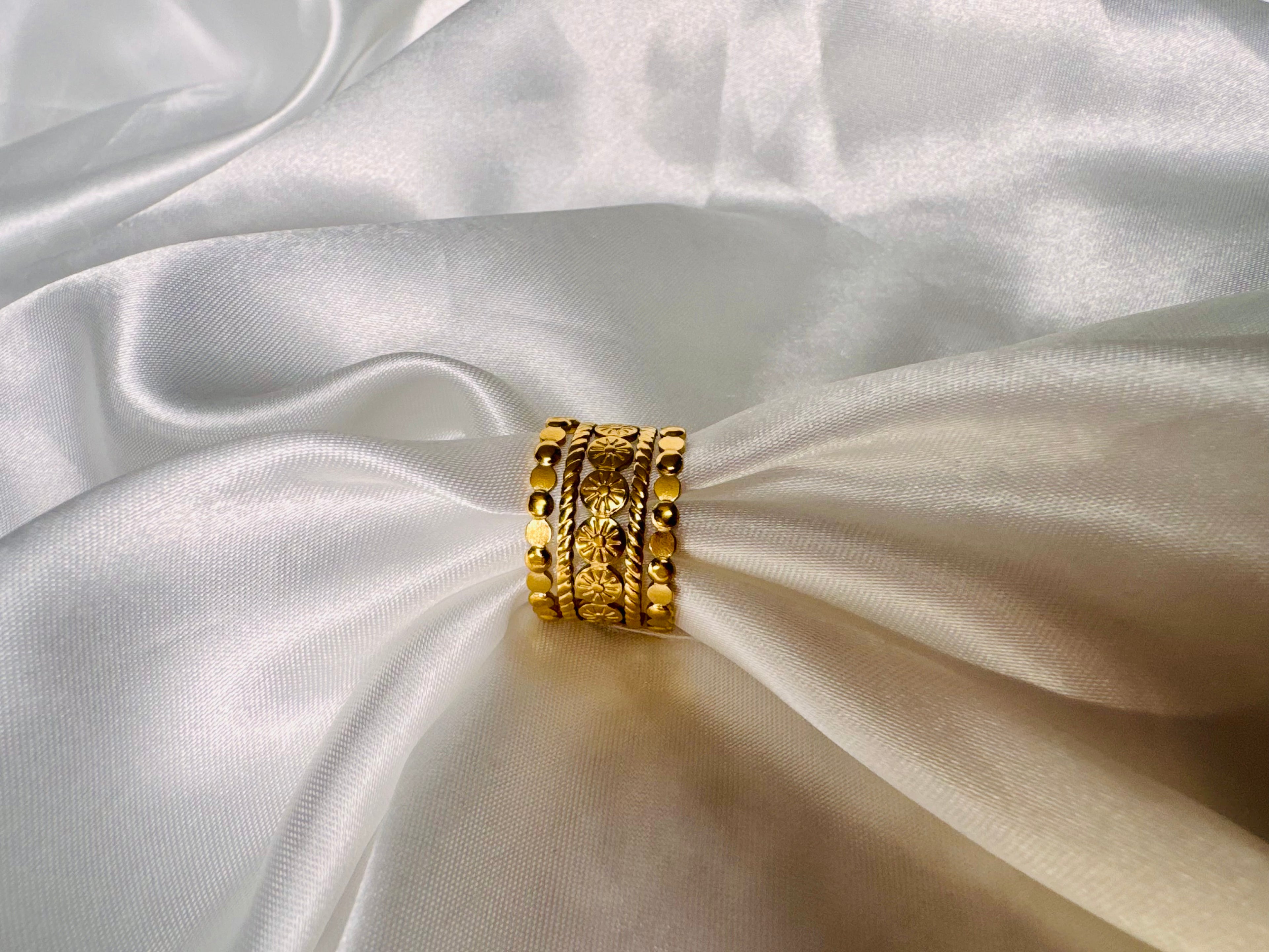 Chunky Geometric Open Ring – Gold Stainless Steel Wide Statement Ring, Vintage Minimalist Style | Sabrina & Shine