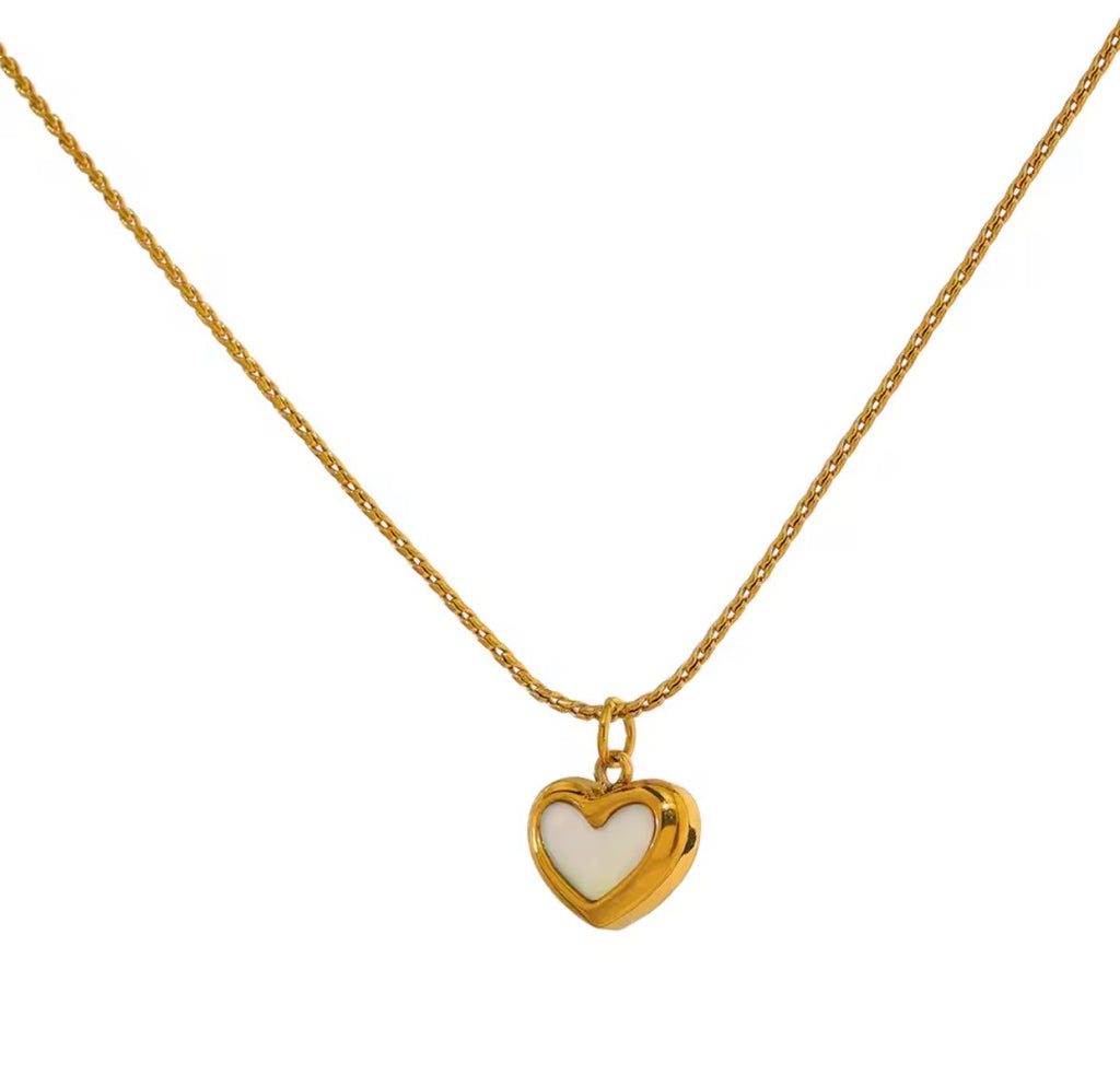 Natural Shell Heart Necklace