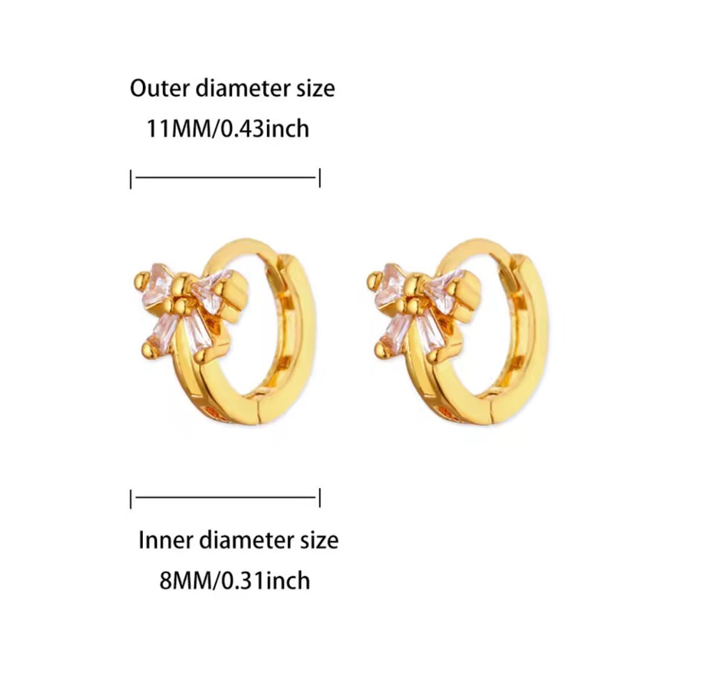 Zircon Bow Earrings