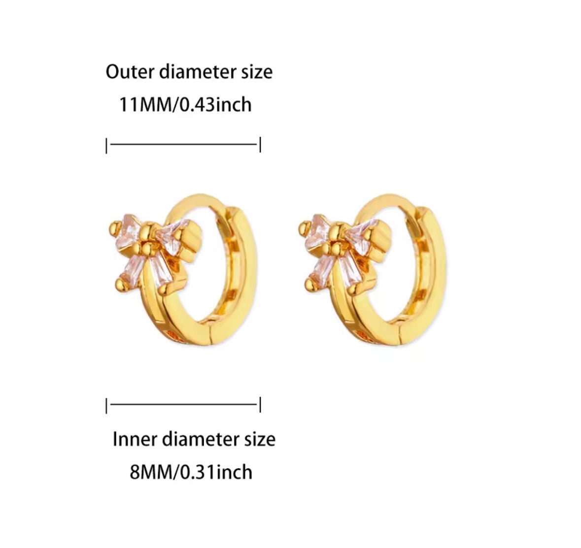Zircon Bow Earrings