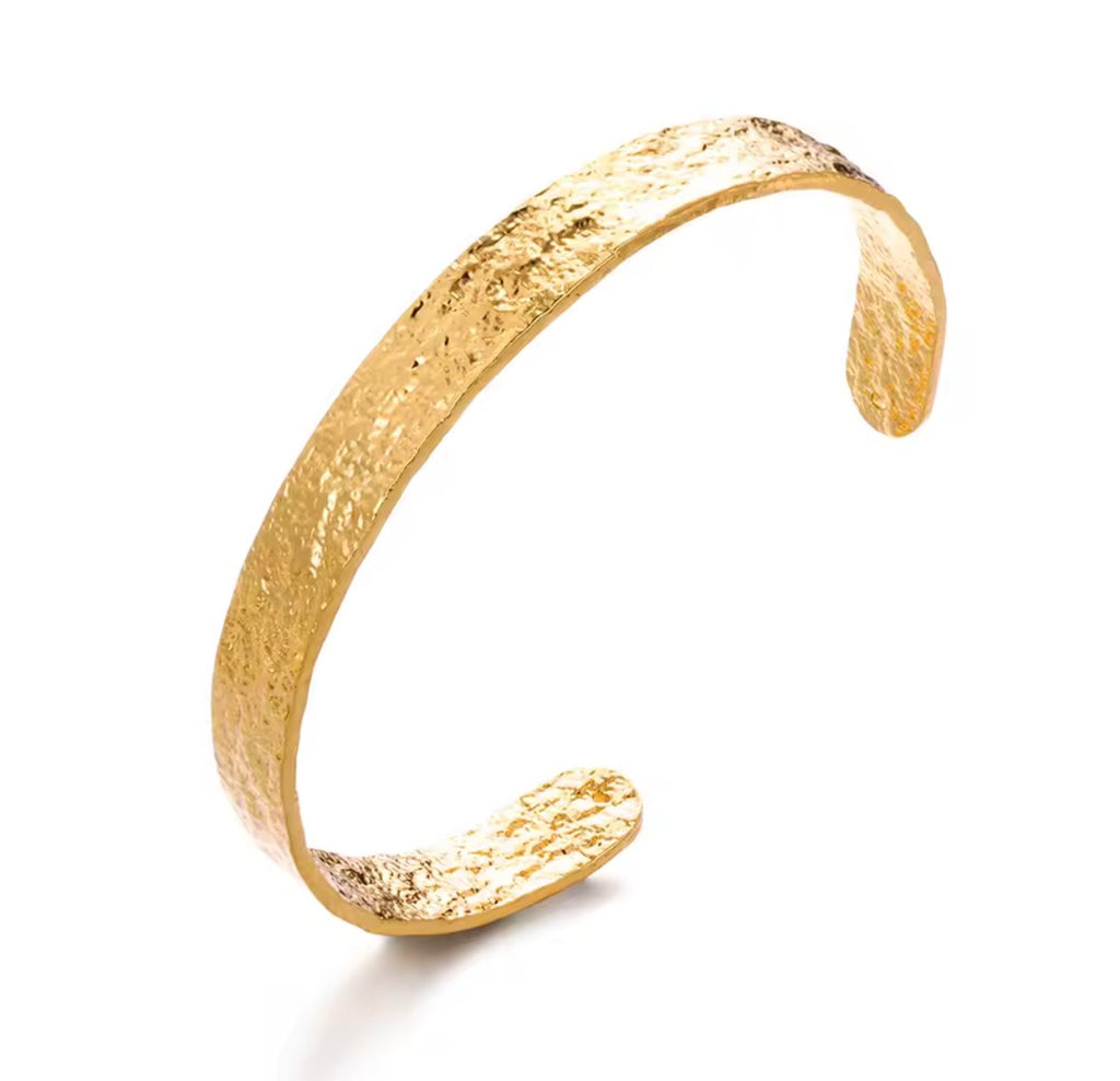 Textured Gold Cuff Bracelet