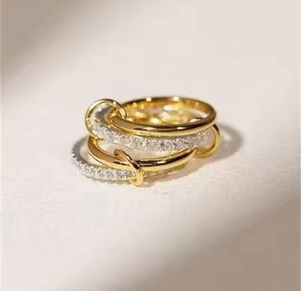 Two-Tone Layered Ring Set