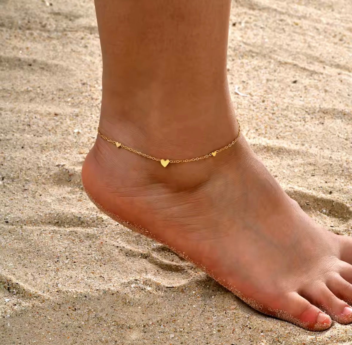 Heart Charm Anklet