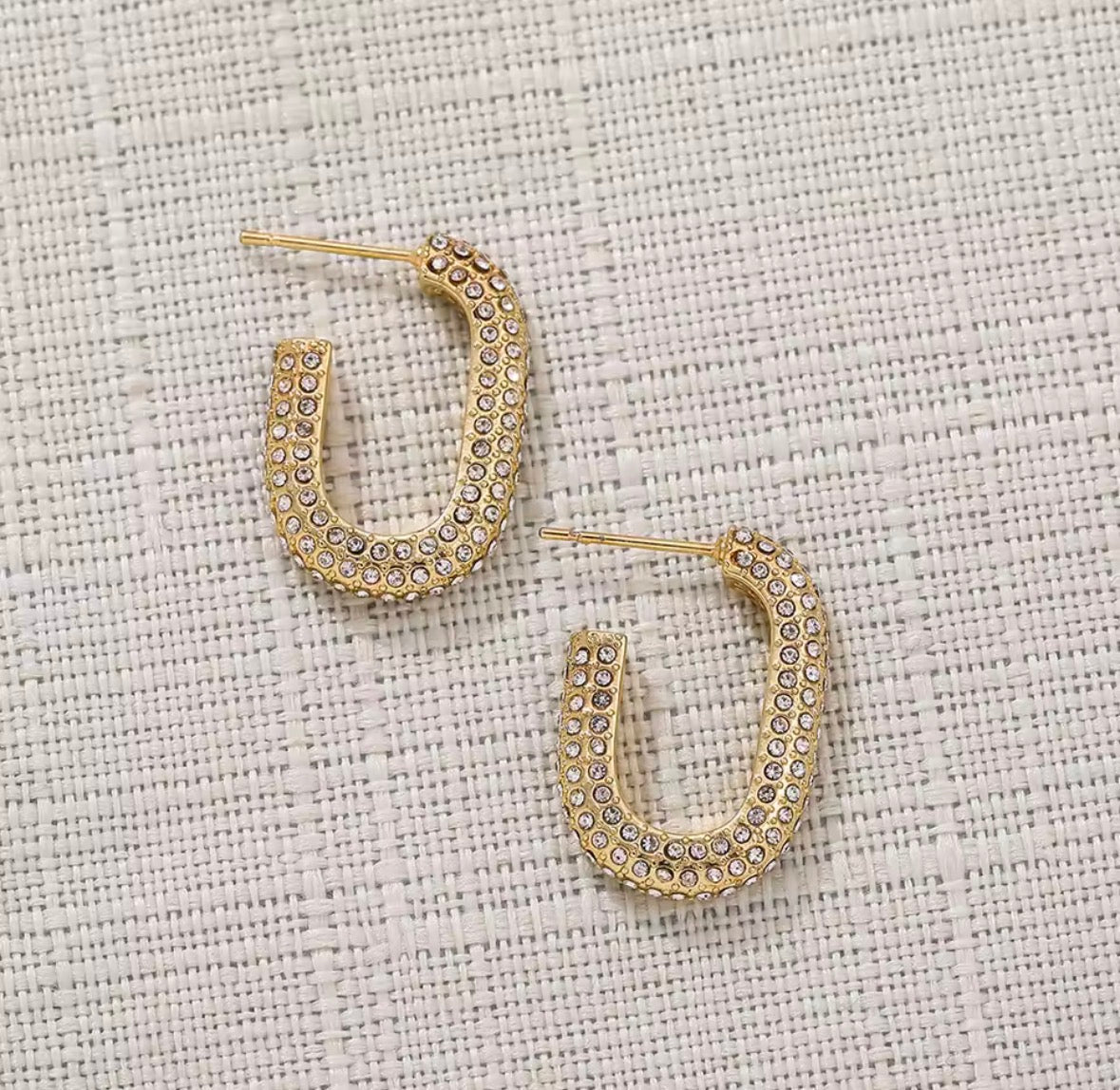 Gold Zircon Huggie Hoop Earrings