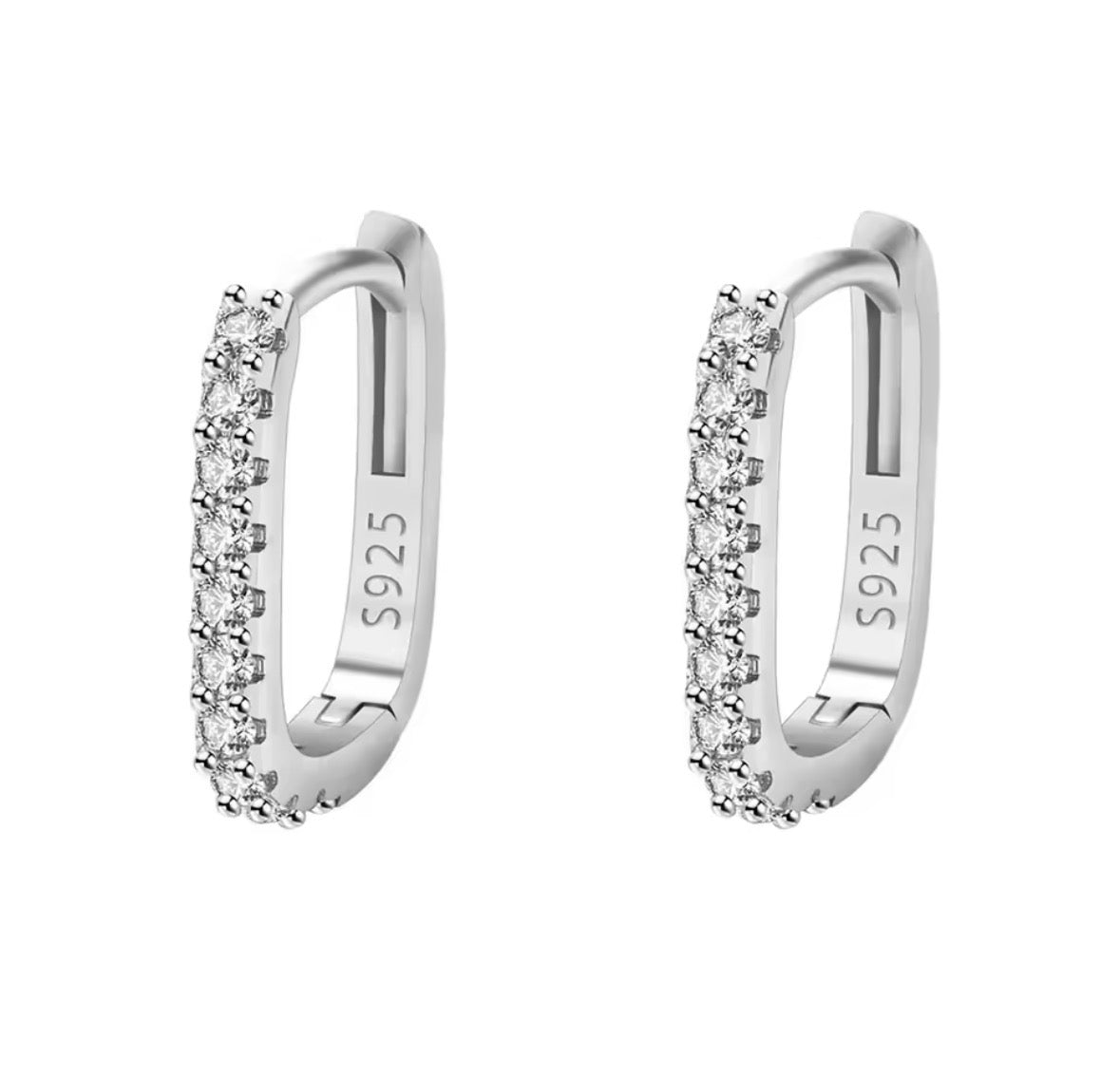 925 Sterling Silver Crystal Hoop Earrings – Zirconia Sparkle Circle Hoops, Elegant Party & Wedding Jewellery | Sabrina & Shine