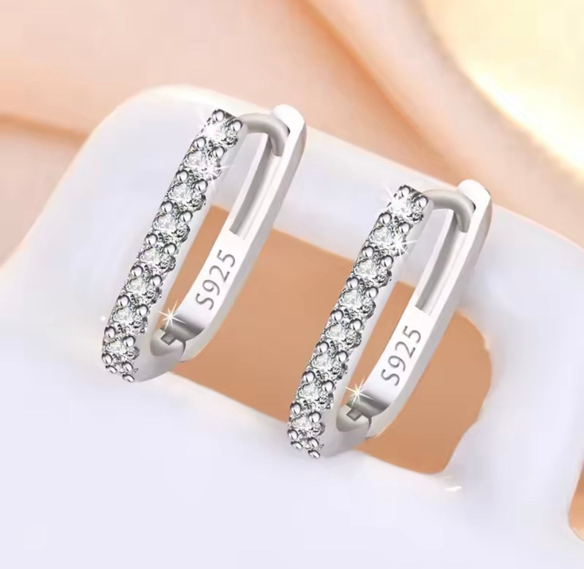 925 Sterling Silver Crystal Hoop Earrings – Zirconia Sparkle Circle Hoops, Elegant Party & Wedding Jewellery | Sabrina & Shine