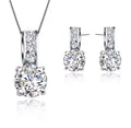 925 Sterling Silver CZ Necklace and Earrings Set