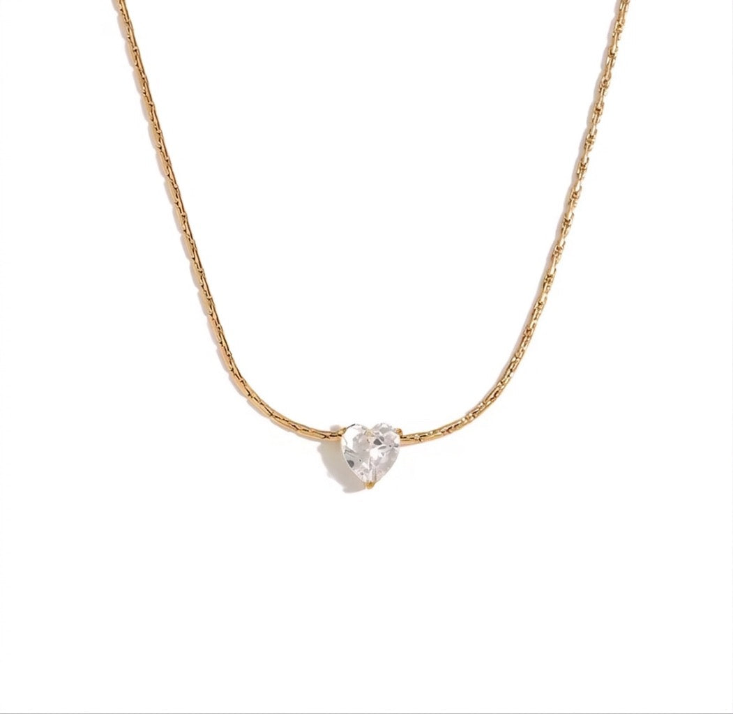 Zircon Love Pendant Necklace