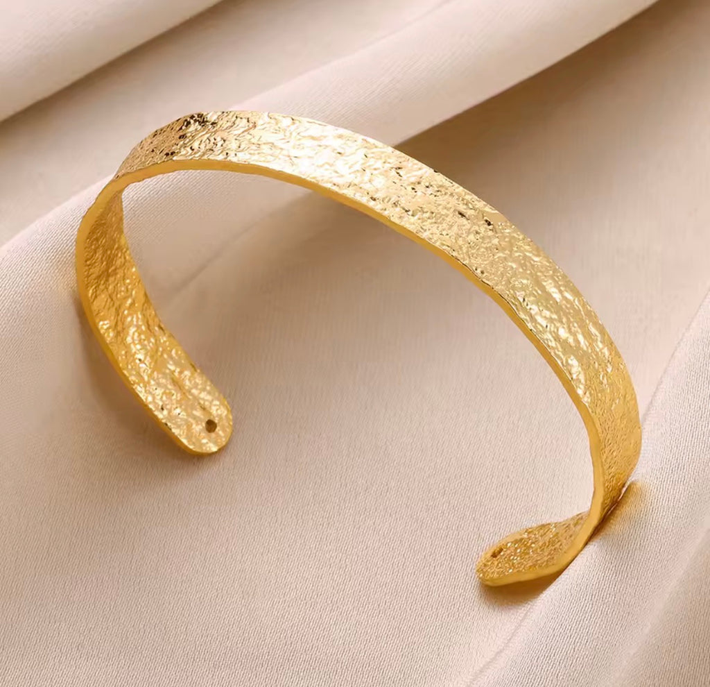 Textured Gold Cuff Bracelet