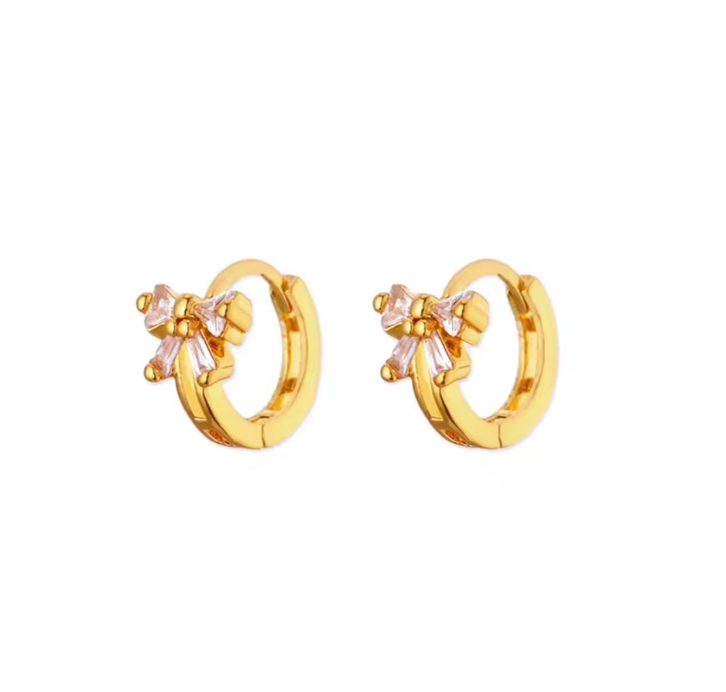 Zircon Bow Earrings