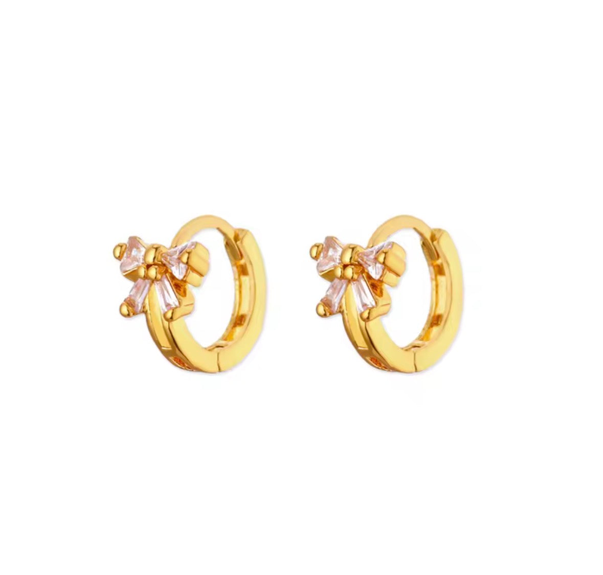 Zircon Bow Earrings