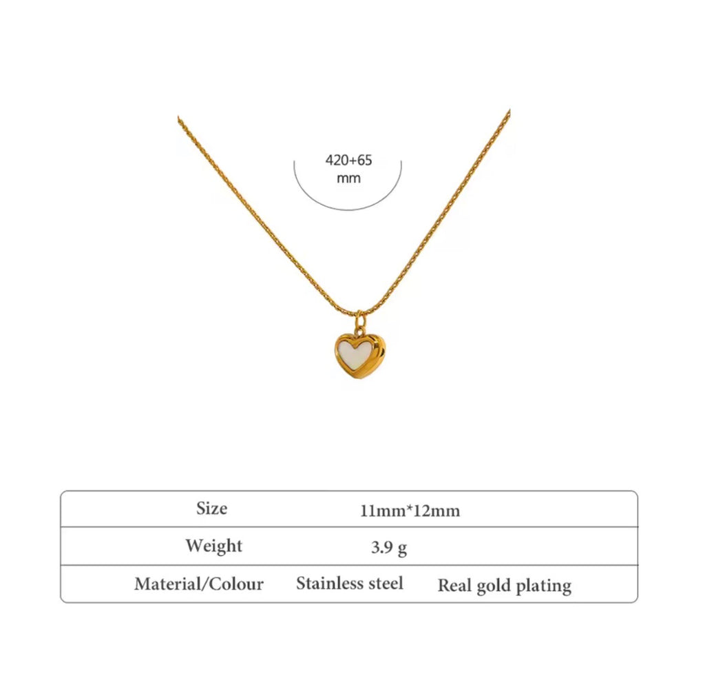 Natural Shell Heart Necklace