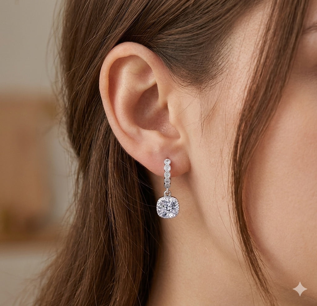 925 Sterling Silver Zircon Earrings