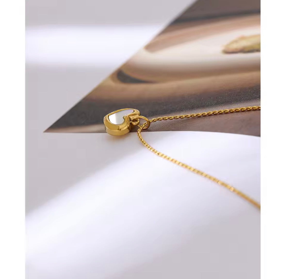 Natural Shell Heart Necklace