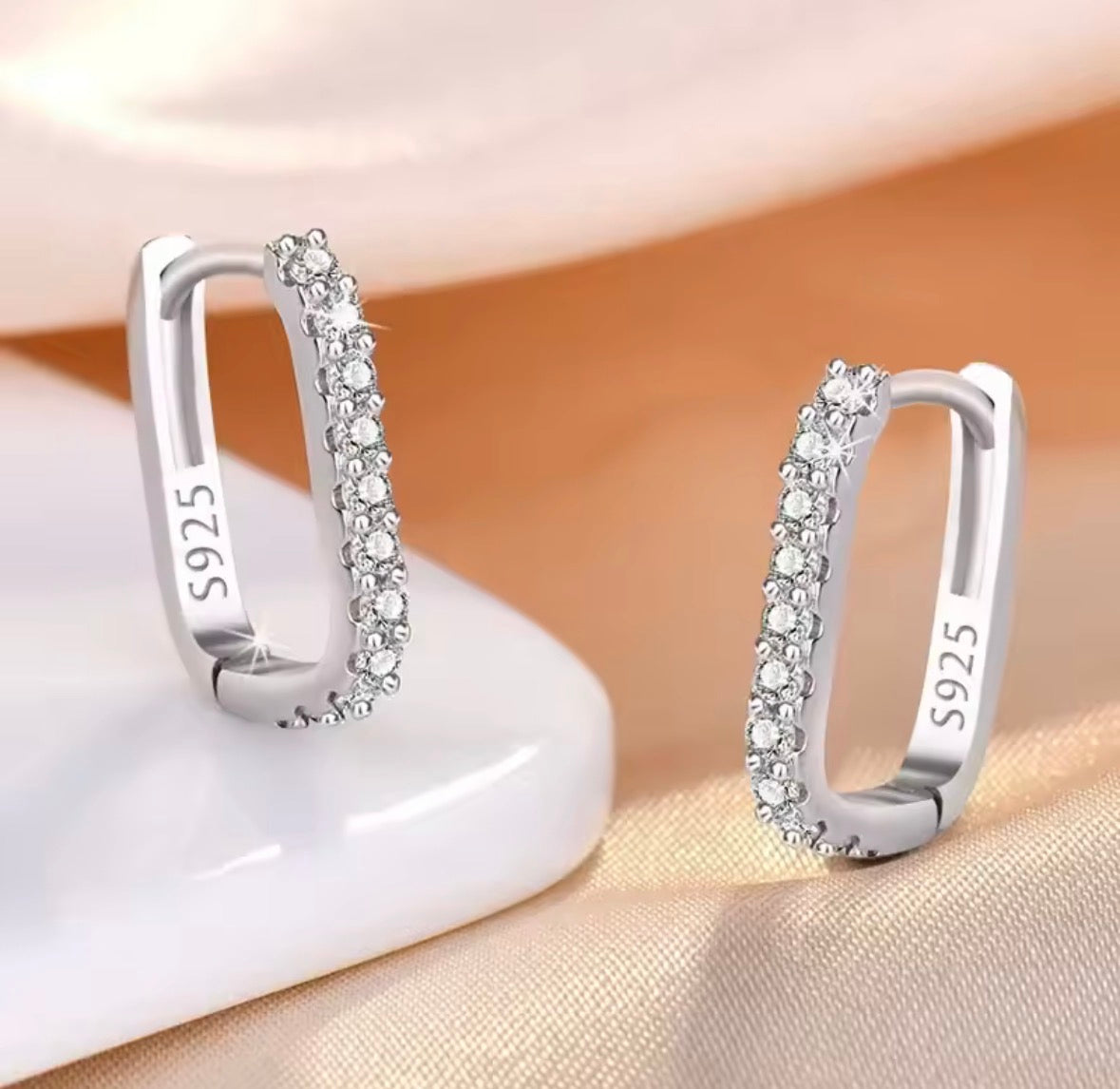 925 Sterling Silver Crystal Hoop Earrings – Zirconia Sparkle Circle Hoops, Elegant Party & Wedding Jewellery | Sabrina & Shine