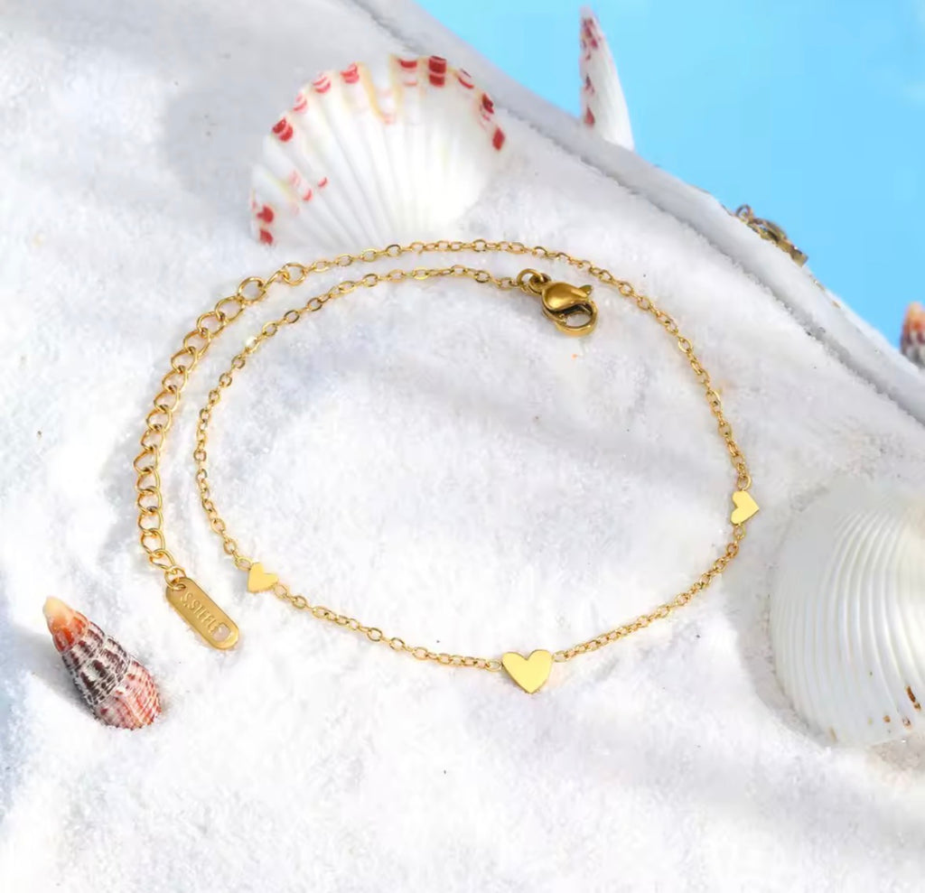 Heart Charm Anklet