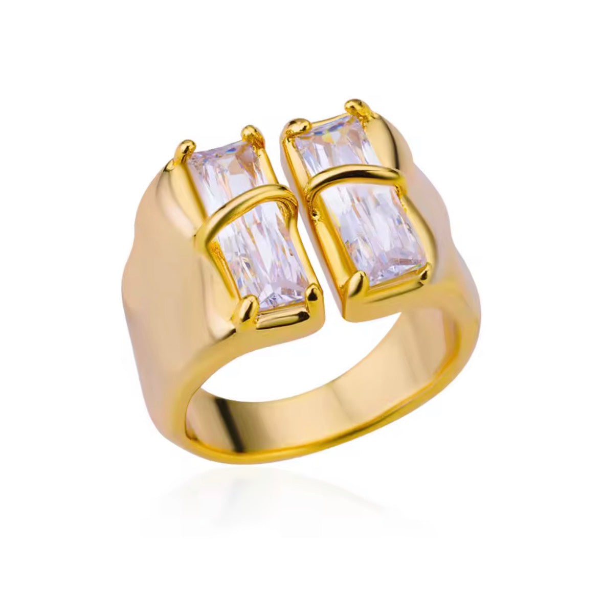 Square Zircon Open Ring