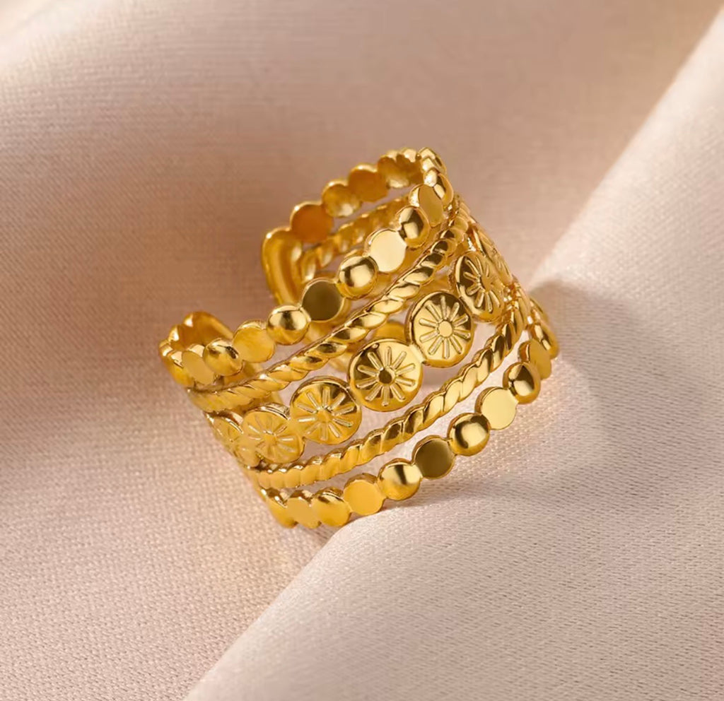 The Alessia Ring | Adjustable Chunky Gold Statement Ring for Women