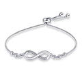 The Endless Love Bracelet Silver bracelet with an infinity symbol on a white background