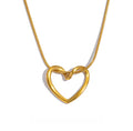 The Esmé Necklace | Waterproof Gold Heart Pendant Necklace for Women Gold heart-shaped necklace on a white background