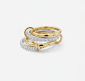 The Harmony Ring Set with diamond accents on a white background