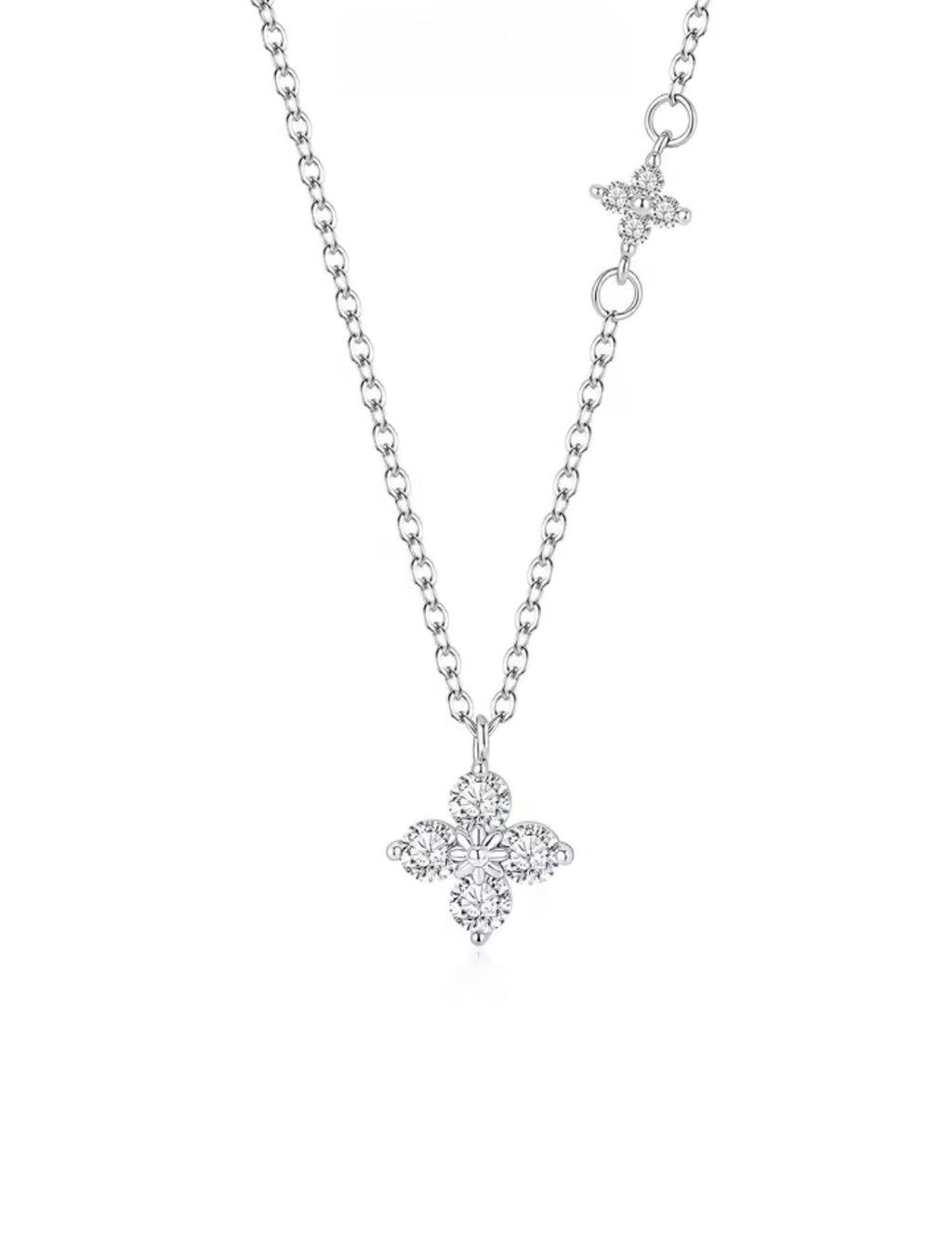 Shop The Ivy Necklace – an elegant floral pendant necklace with sparkling cubic zirconia details. Delicate, feminine and perfect for everyday wear or gifting.