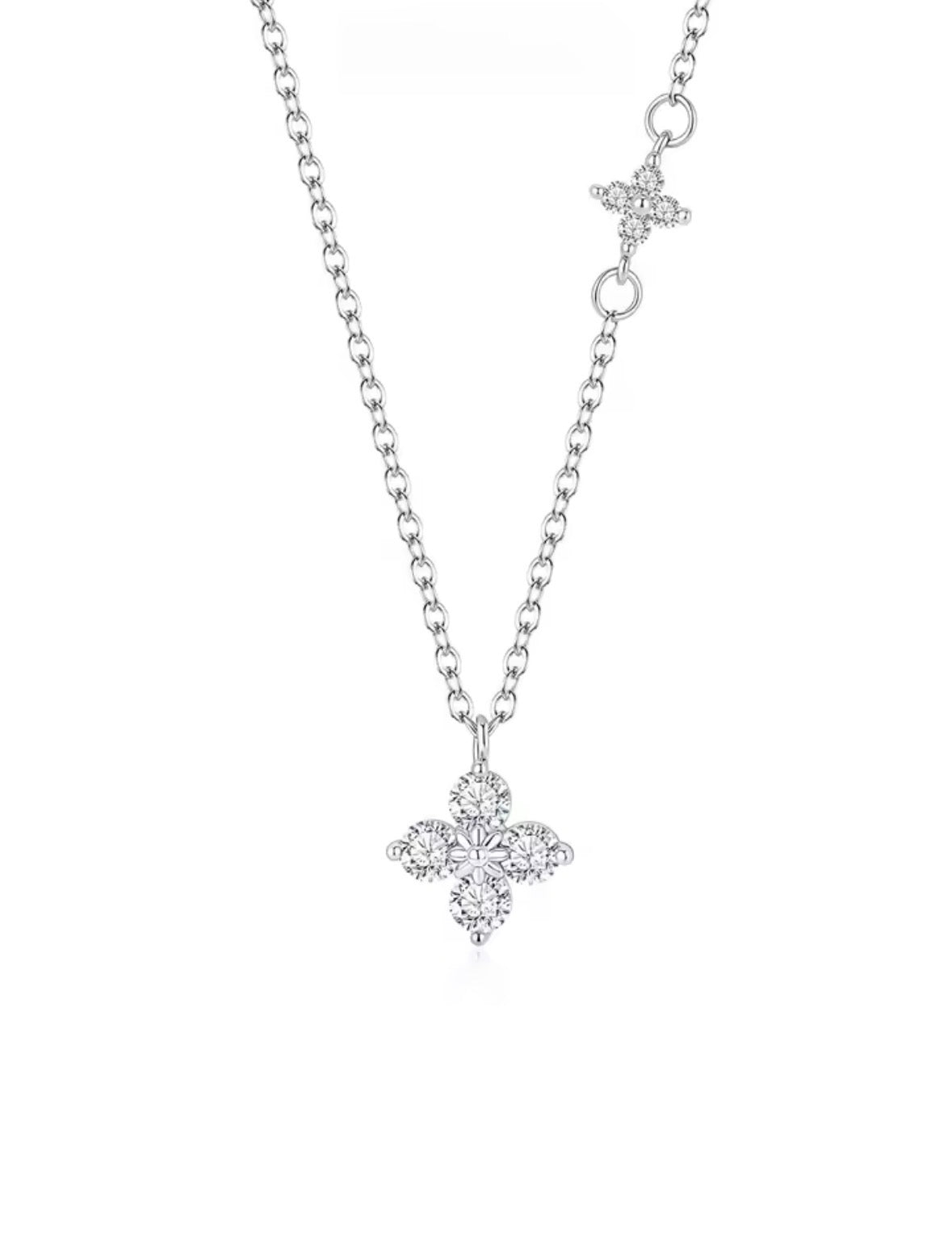 Shop The Ivy Necklace – an elegant floral pendant necklace with sparkling cubic zirconia details. Delicate, feminine and perfect for everyday wear or gifting.
