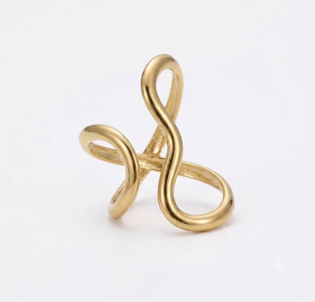 The Vaela Ring | Waterproof Adjustable Sculptural Gold Ring for Women