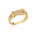 The Vincenza Ring with diamond accents on a white background