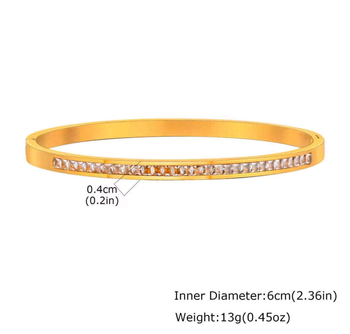 The Éclat Cuff  bracelet with diamond accents on a white background