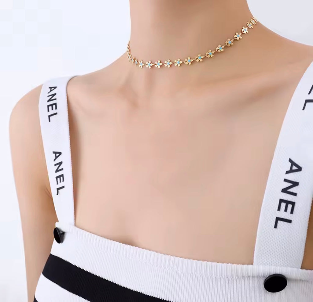 Woman Wearing The Sienna Bohemian Collar Necklace