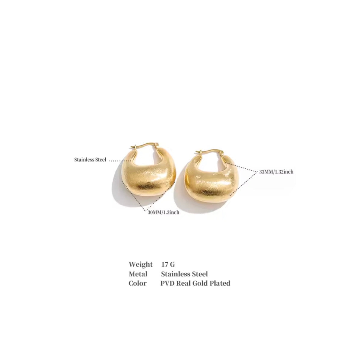 The Savara gold hoop earrings size and product details guide